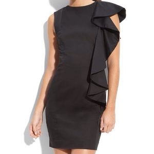 Black ruffle side dress
